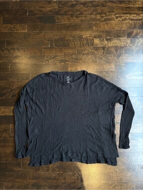 American Eagle Outfitters Black Long Sleeve Ribbed Tee